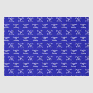 Royblau-weiße Schriftzeichen-Minimalistin Seidenpapier