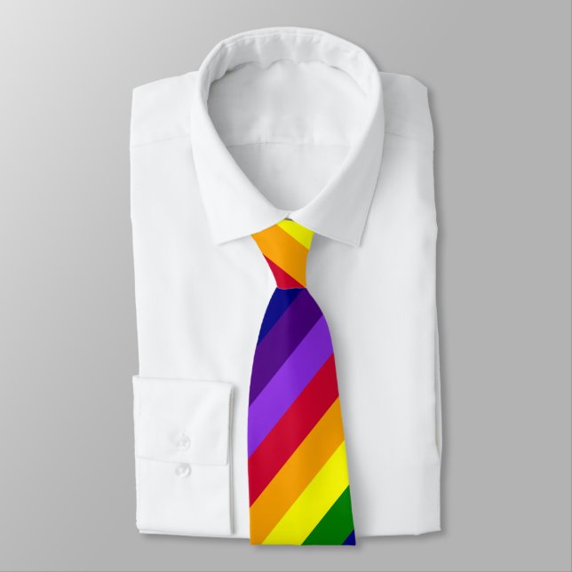 ROYGBIV Sieben Rainbow-Farben - Solid Stripes Desi Krawatte (Gebunden)