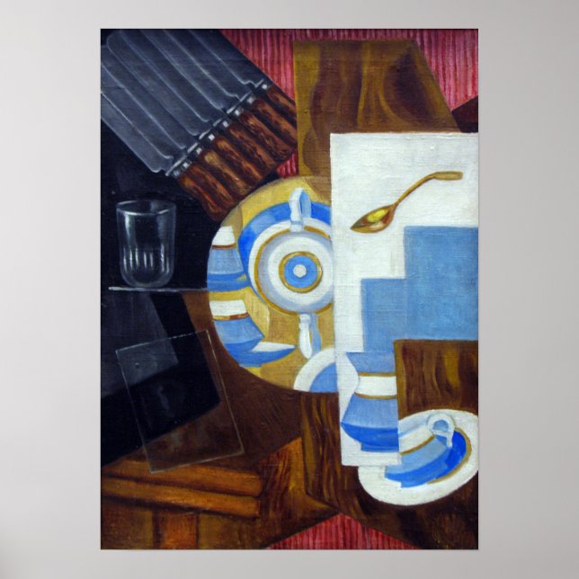 Rozanova - Sideboard mit Geschirr 1915 Poster (Vorne)