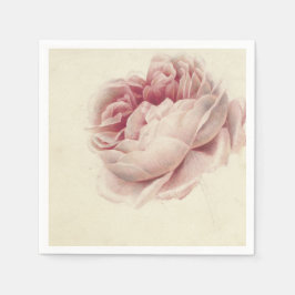 Roze Roos (1792) - Zeitlose Vintage botanische Kun Serviette