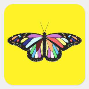 RP bunter Schmetterling Quadratischer Aufkleber