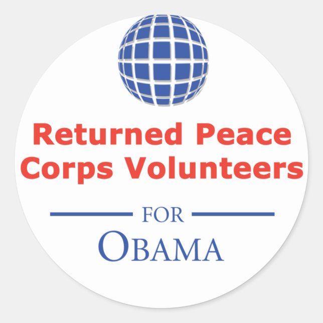 RPCVS für Obama-Sticker Runder Aufkleber (Vorderseite)