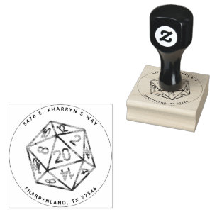 RPG 20-seitige Würfel Classic Tabletop Gamer-Adr Gummistempel