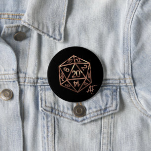 RPG Crit AF   Copper Tabletop PnP Roleplayer Dice Button