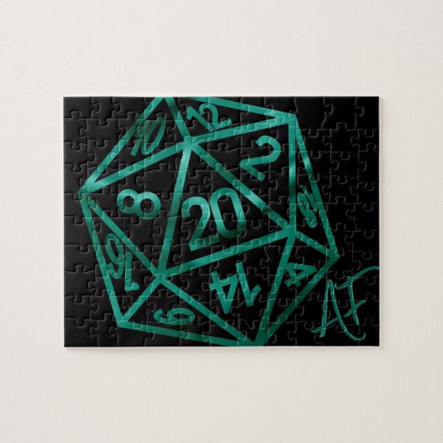 RPG Crit AF | Emerald Fantasy Tabletop Gamer Dice (Horizontal)