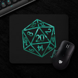 RPG Crit AF | Emerald Fantasy Tabletop Gamer Dice Mousepad