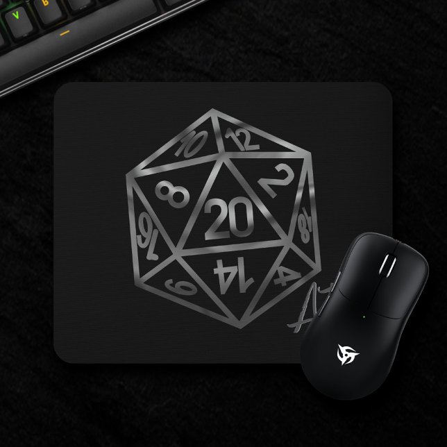 RPG Crit AF | Fantasy Tabletop Retro Gamer Dice Mousepad (Von Creator hochgeladen)