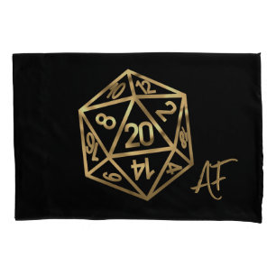 RPG Crit AF Gold Fantasy Tabletop Gamer Dice Kissenbezug