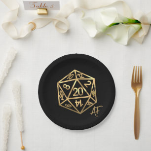 RPG Crit AF   Gold Fantasy Tabletop Gamer Dice Pappteller