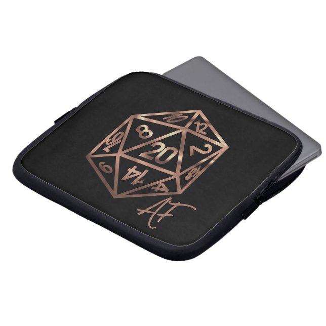 RPG Crit AF | Kupfer Fantasy Tabletop Gamer Dice Laptopschutzhülle (Vorne Oben)