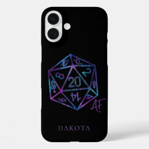 RPG Crit AF   Nebula Fantasy Tabletop Gamer Dice iPhone 16 Plus Hülle