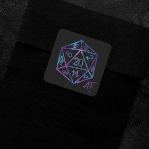 RPG Crit AF   Nebula Fantasy Tischrollenspiel Würf Quadratischer Aufkleber