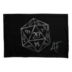 RPG Crit AF Silver Fantasy Tabletop Gamer Dice Kissenbezug