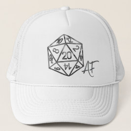 RPG Crit AF | Silver Fantasy Tabletop Gamer Dice Truckerkappe
