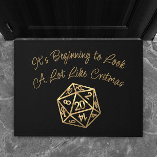 RPG Critmas Gold Fantasy Tabletop Gamer Dice Fußmatte