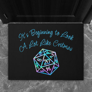 RPG Critmas Holo Fantasy Tabletop Gamer Dice Fußmatte