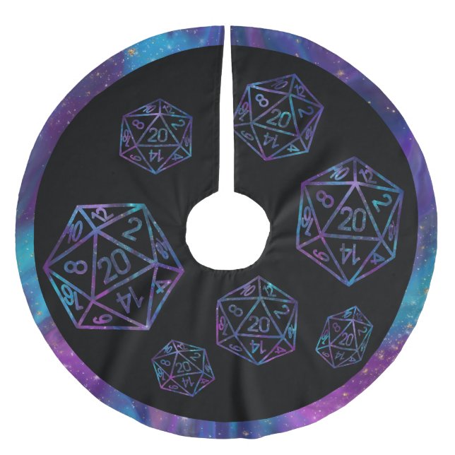 RPG Critmas | Nebula Fantasy Tabletop Gamer Dice Polyester Weihnachtsbaumdecke (Vorderseite)