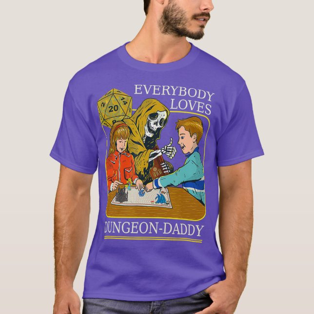 RPG D20 Dice Dungeon-Daddy Fantasy Pen and Paper T-Shirt (Vorderseite)