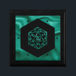 RPG Dice | Emerald Fantasy Retro Tabletop Gamer Erinnerungskiste<br><div class="desc">Es ist immer GAME ON so wählen Sie Ihre Waffe und Rolle Initiative... Ein neuartiges GEEK CHIC Gamer Hochzeit/Party Thema perfekt für jeden alten Schultisch RPG Stift/Stift und Papier (PnP) Fantasy-Rollenspieler mit einer 20-seitigen Dundle-Polyhedral Würfel mit einer natürlichen 20 Rolle für den roleplay magischen Zauberer Dragons oder Dungeon Master (DM/GM)...</div>