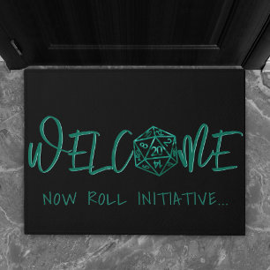 RPG Dice   Emerald Fantasy Tabletop Gamer Willkomm Fußmatte