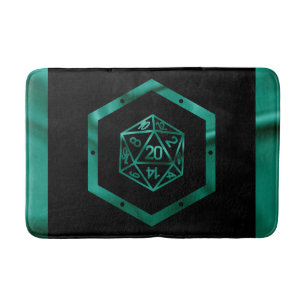 RPG Dice Emerald Fantasy Tabletop Retro Gamer Badematte