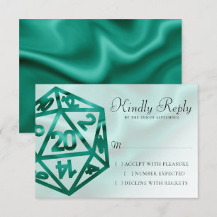 RPG Dice   Emerald Fantasy Tabletop Retro Gamer RSVP Karte