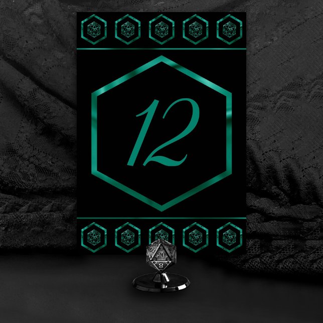 RPG Dice | Emerald Fantasy Tabletop Retro Gamer Tischnummer (Von Creator hochgeladen)