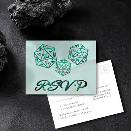 RPG Dice | Emerald Tabletop PnP Gamer Entree UAWG Einladungspostkarte