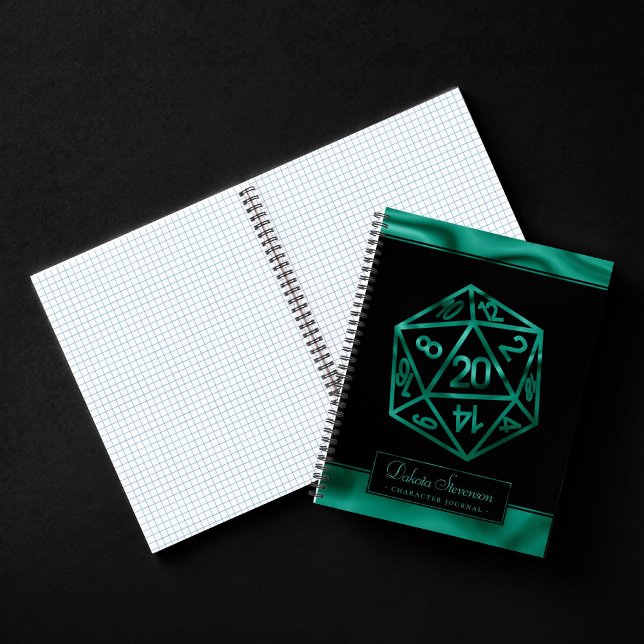 RPG Dice | Emerald Tabletop PnP Gamer Graph Paper Notizbuch (Von Creator hochgeladen)