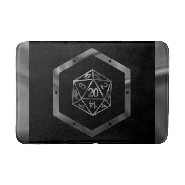 RPG Dice | Fantasy Old School Tabletop Retro Gamer Badematte (Vorderseite)