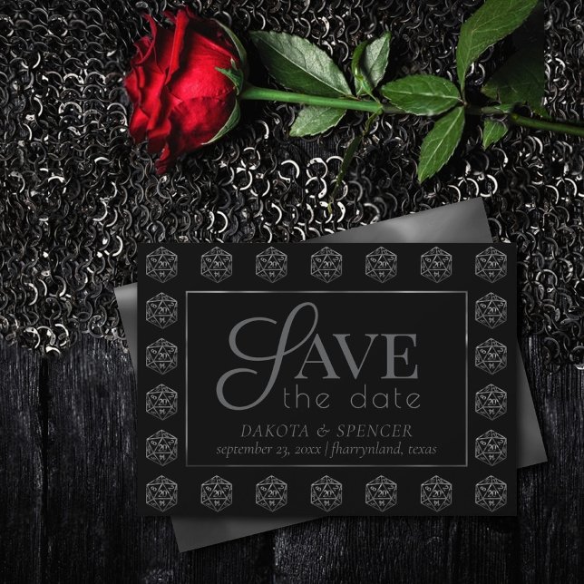 RPG Dice | Fantasy Old School Tabletop Retro Gamer Save The Date (Von Creator hochgeladen)