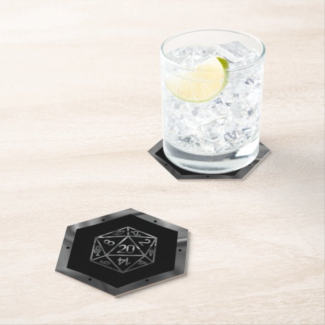 RPG Dice | Fantasy Old School Tabletop Retro Gamer Untersetzer (Vor Ort)