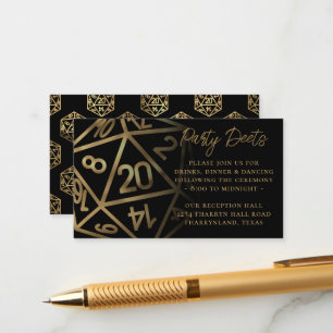 RPG Dice Gold Fantasy Tabletop Empfang Begleitkarte