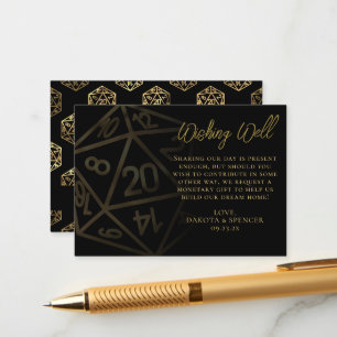 RPG Dice   Gold Fantasy Tabletop Gute Wünsche Begleitkarte