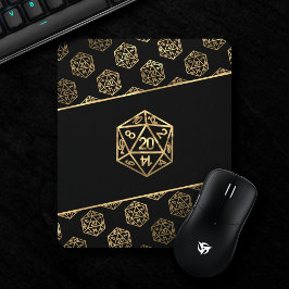 RPG Dice | Gold Old School Tabletop Role Player Mousepad