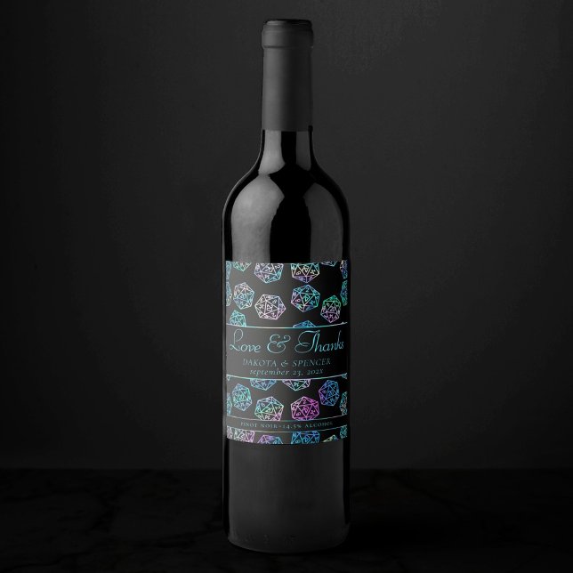 RPG Dice | Holo Fantasy Tabletop PnP Gamer Custom Weinetikett (Von Creator hochgeladen)