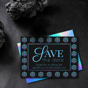 RPG Dice Holo Old School Tabletop PnP Roleplayer Save The Date