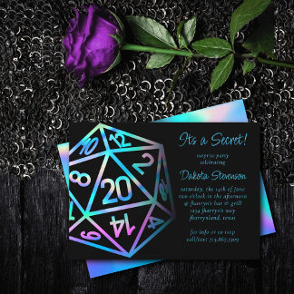 RPG Dice | Holo Retro Tabletop Roleplayer Party Einladung