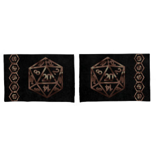 RPG Dice Kupfer Fantasy Retro Tabletop PnP Gamer Kissenbezug