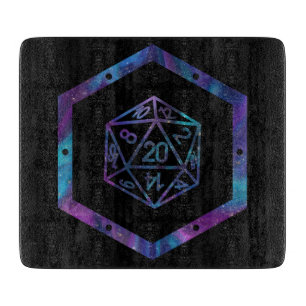 RPG Dice Nebula Fantasy Retro Tabletop PnP Gamer Schneidebrett