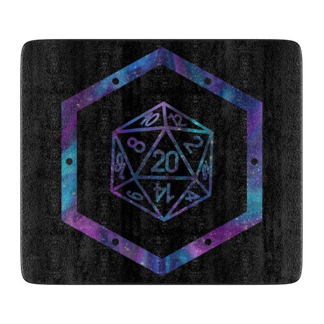 RPG Dice | Nebula Fantasy Retro Tabletop PnP Gamer Schneidebrett (Vorderseite)
