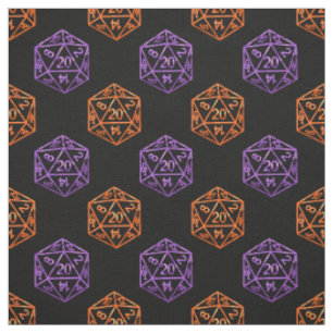 RPG Dice   Orange Lila Halloween Tabletop Gamer Stoff