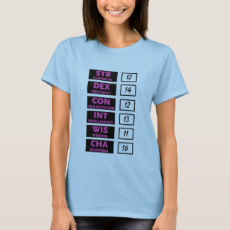 RPG-Fähigkeits-Kerbe (Rosa u. Schwarzes) T-Shirt