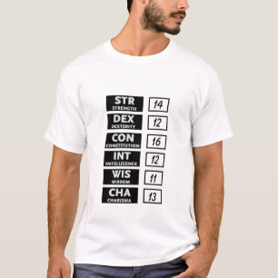 RPG-Fähigkeits-Kerbe (Schwarzes u. Weiß) T-Shirt