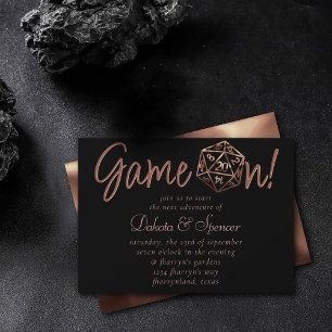 RPG Game On   Copper Fantasy Tabletop Gamer Würfel Einladung
