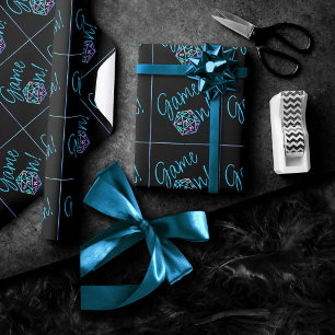 RPG Game On   Holo Fantasy Tabletop Retro Gamer Geschenkpapier