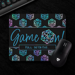 RPG Game On | Holo Retro Tabletop Roleplayer Dice Mousepad