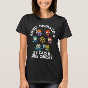 Rpg Gamer Katzen Nebenquestor Lustiger Nerd Adhs K T-Shirt