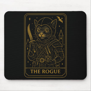 Rpg Gamer Rogue D20 Dice Nerdy Geek Cat Men Women Mousepad