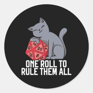 Rpg Gaming D20 Brettspiele Lustiger Rpg Spieler Runder Aufkleber